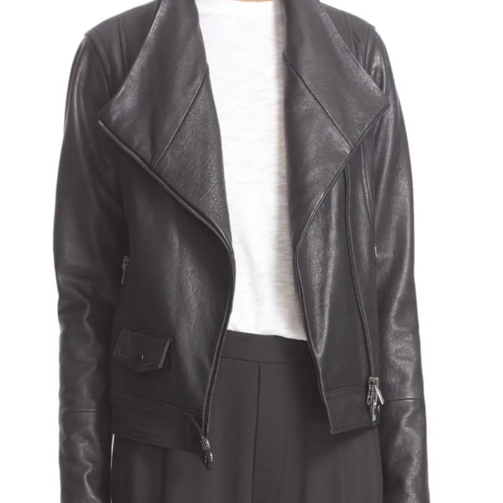 Vince leather moto biker jacket Size XS